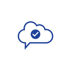 Poster - cloud check Icon computing concept vector illustration