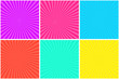 Colorful bright striped background for pop art comic bubbles. Cartoon funny retro strip mockup for comics book superhero text, speech bubble, message
