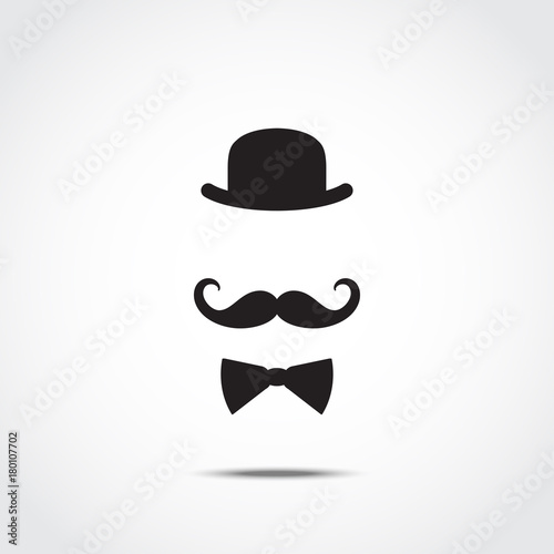 Fotografía Stylized silhouette of english gentleman isolated on white background