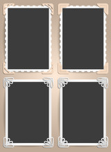 Set From Four Frames For Photos In Vintage Style. The Ideas For Scrapbooking