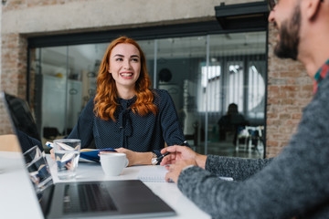 Poster - Having her first job interview