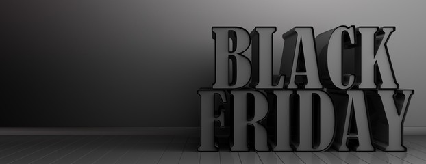 Black Friday concept. 3d illustration