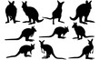 Wallaby Silhouette Vector Graphics