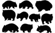 Wombat Silhouette Vector Graphics