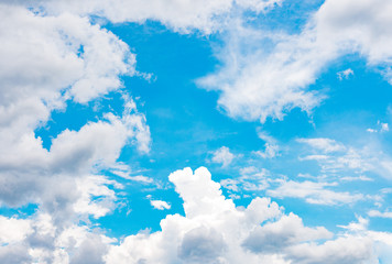 Wall Mural - white cloud and rain cloud on blue sky background image.