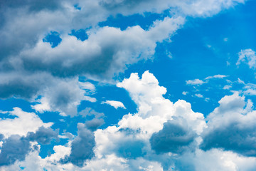 Wall Mural - white cloud and rain cloud on blue sky background image.