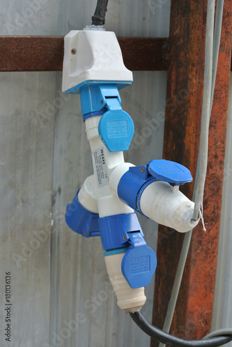 Fotografía Heavy duty waterproof electrical socket call commando socket used at the construction site