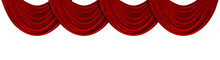 Red Fabric Theatre Curtains On A Plain White Background. 3D Rendering