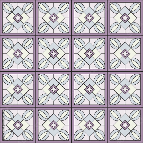 Naklejka na szafę seamless vector pattern stained glass window in pastel colors