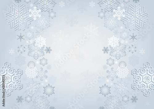 Winter Background with Snowflakes - Abstract Christmas Illustration, Vector