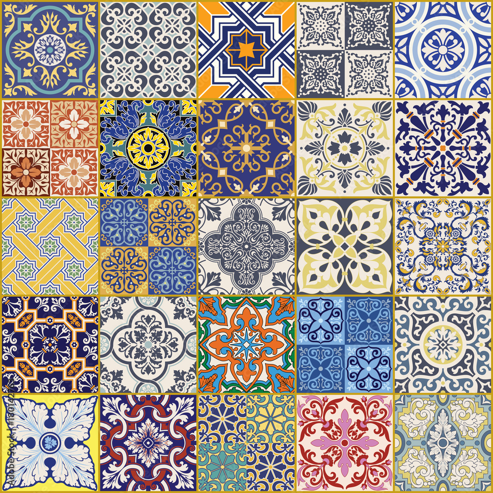 wektorowy-wzor-zbiorowy-plytek-kolorowe-ornamenty
