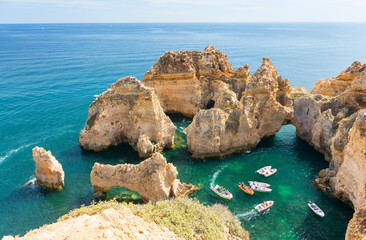 Wall Mural - beautiful coast of Algarve in Lagos, south Portugal