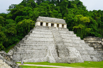 Mayan ruins in Palenque, Chiapas, Mexico. Palace and observatory.