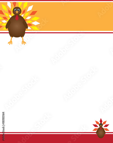 Fényképezés Thanksgiving Turkey Border Template