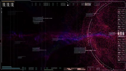 Leinwandbilder - Hi-tech user interface head up display with digital floating particles for background computer desktop screen display