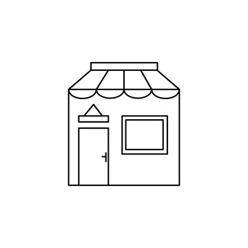 shop icon. Real estate element. Premium quality graphic design. Signs, outline symbols collection, simple thin line icon for websites, web design, mobile app, info graphics