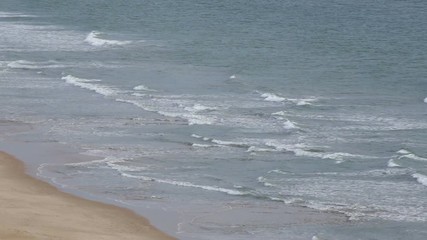 Wall Mural - Transparent waves on the beach Falesia Albufeira. Portugal