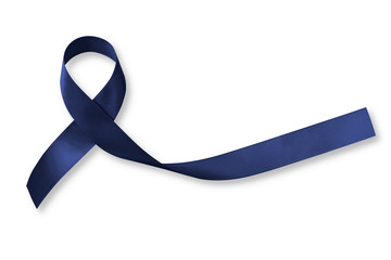 Indigo ribbon (isolated on white, clipping path) for indigo ribbon day campaign raising awareness about crimes committed against targeted Individuals of Organized Stalking and Electronic Harassment