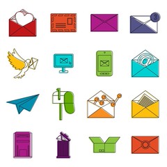 Poster - Email icons doodle set
