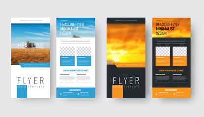 Poster - Template of vector white and black flyer in minimalistic style with a place for a photo