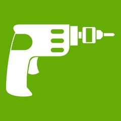 Poster - Hand drill icon green