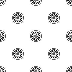 Poster - Casino gambling roulette pattern seamless black
