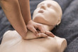 © Microgen - Cpr training outdoors. Reanimation procedure on CPR doll