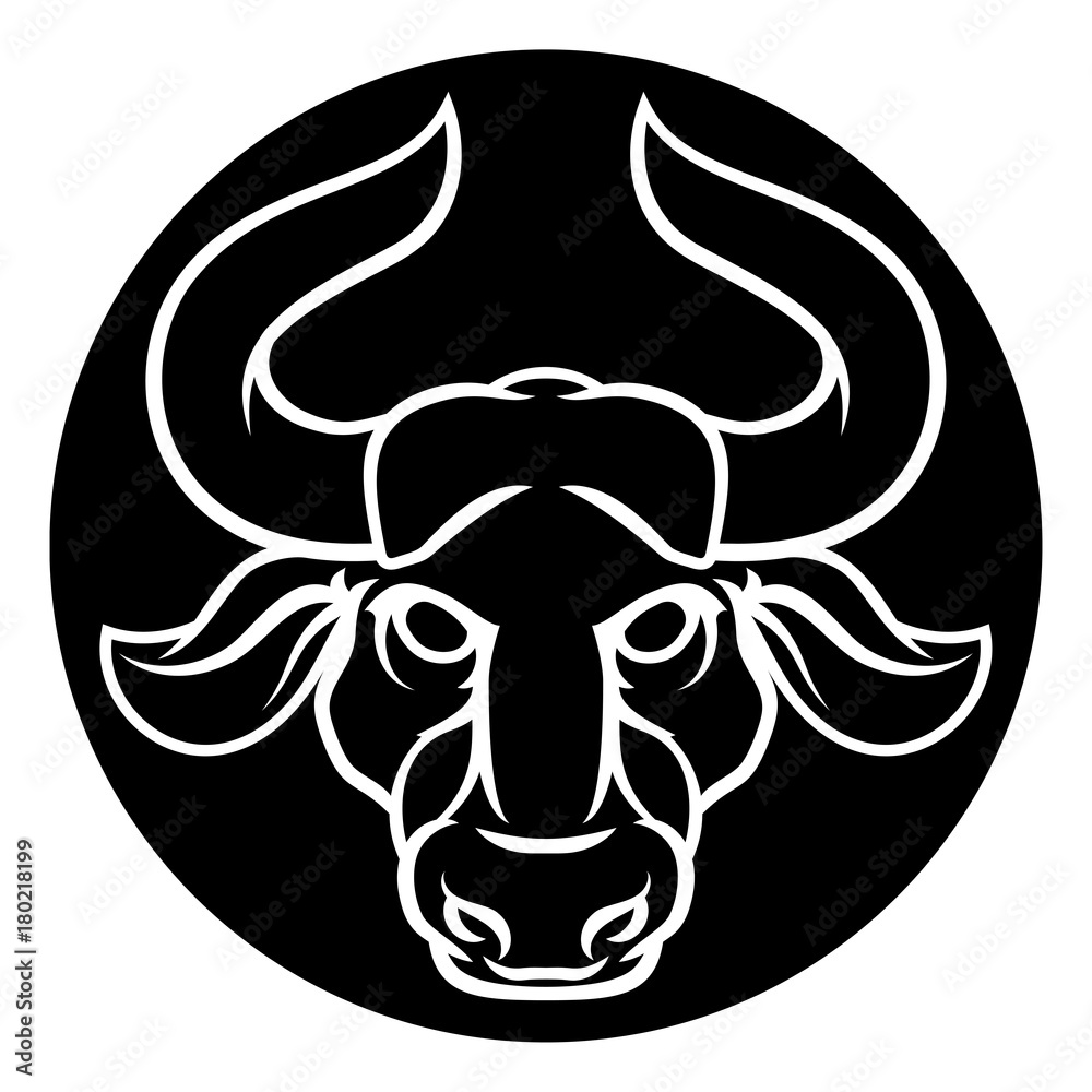 Zodiac Signs Taurus Bull Icon Stock Vector | Adobe Stock
