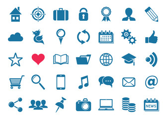 Canvas Print - Vector social media and website icons