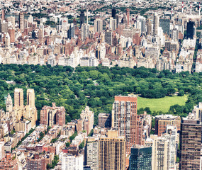 Wall Mural - Helicopter view of Midtown skyscrapers and Central Park, New York City