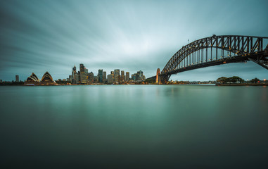 Wall Mural - Evening skyline of Sydney downtown