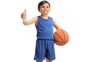 Sticker - Little basketball player making a thumb up gesture