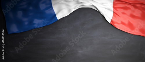 Cuadros en Lienzo France flag placed on blackboard background with copyspace