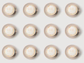 pattern of cups with latte