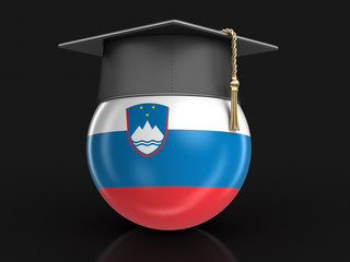 Poster - Graduation cap and Slovene flag. Image with clipping path