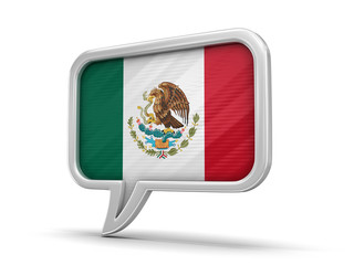 Poster - Speech bubble with Mexican flag. Image with clipping path