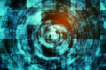Poster - Blue square background