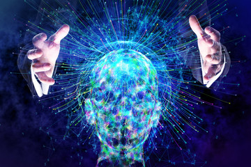 Aufkleber - Artificial intelligence and future concept