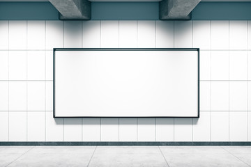 Poster - Metro station with blank poster
