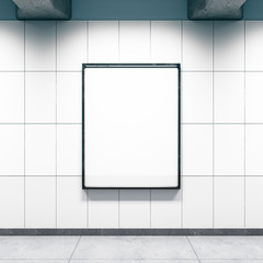 Poster - Metro station with clean billboard