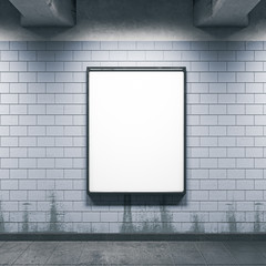 Fototapete - Metro station with blank banner