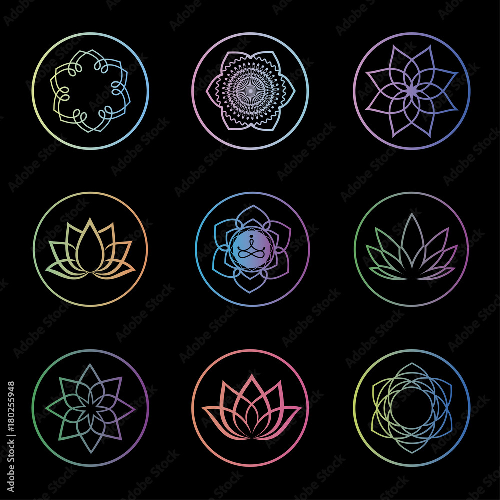 Lotus Flower abstract Beauty. Lotus Flower Logo abstract Beauty Spa salon  Cosmetics brand Linear style. Vector lotus flowers design for spa, yoga  class, hotel and resort. Luxury Fashion template. Stock Vector |, image size:1000x1000