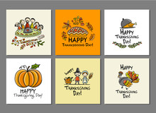 Thanksgiving Day, Art Cards For Your Design