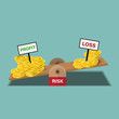 Balancing profit and loss vector illustration.