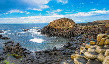 Unesco Heritage Landscape Of The Giant's Causeway In County Antrim. Tourism In Northern Ireland In The United Kingdom.