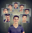 © pathdoc - Portrait of a happy masked young man expressing different emotions