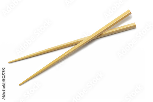 Fotografie, Obraz Wooden Chopsticks isolated on white background
