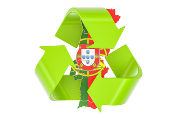 Canvas Print - Recycling in Portugal concept, 3D rendering