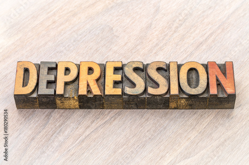 depression word abstract in wood type Stock Photo | Adobe Stock