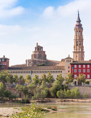 Wall Mural - The Cathedral of the Savior or Catedral del Salvador in Zaragoza, Spain. Copy space for text. Vertical.